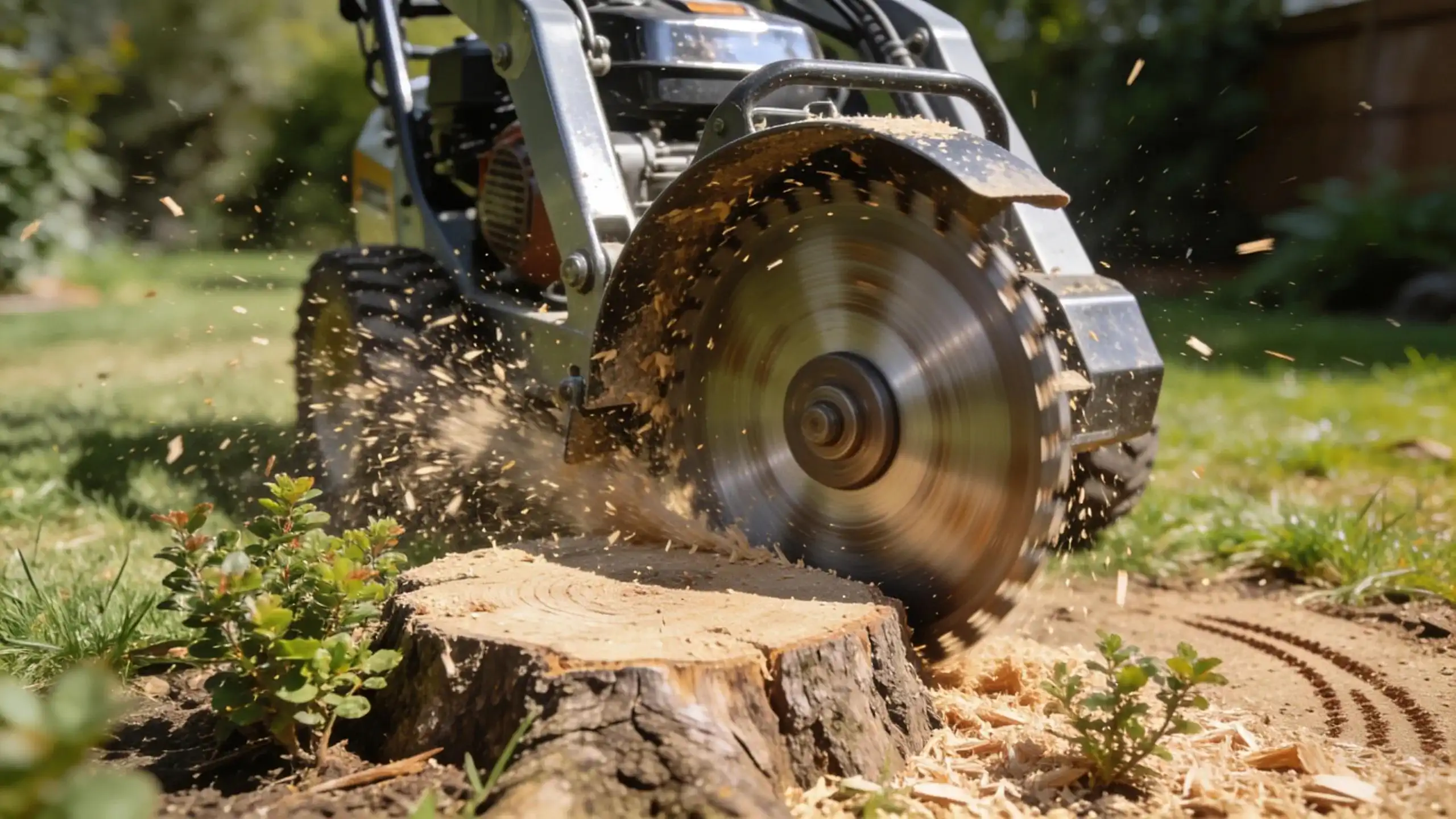Tree stump grinding service restoring a clean and usable Woodstock landscape.