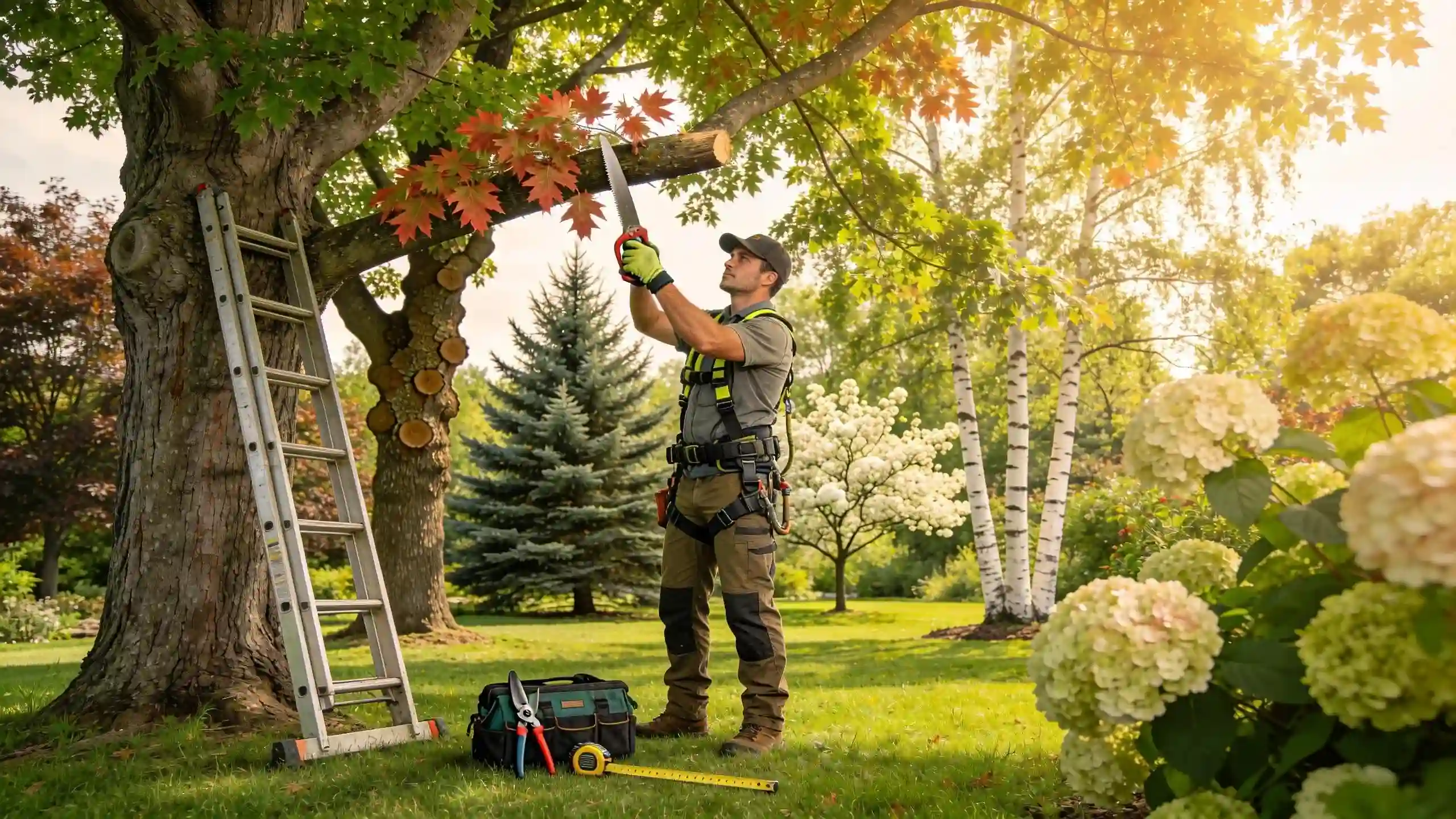 Commercial tree trimming and maintenance at a Woodstock retail or office property